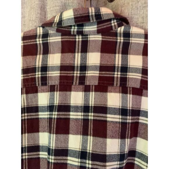 L.L. Bean Mens Traditional Fit Plaid Flannel Jacket Fleece Lined  With Button Fr - Picture 13 of 16